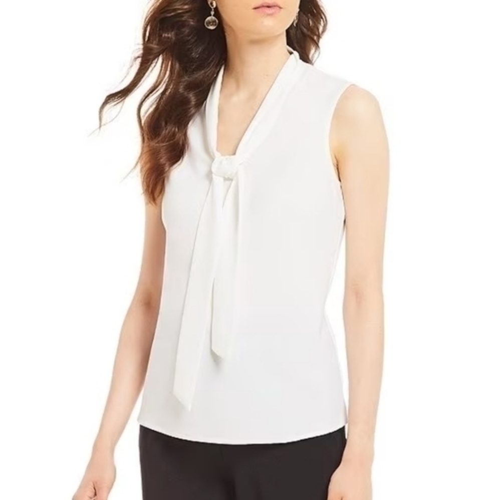 [Kasper] White Silk dress top